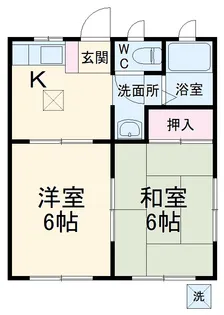 フラット三井【2階】の間取り