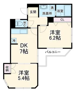 エクセリーヌ植田西【1階】の間取り