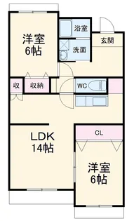 ペガサス横落【4階】の間取り