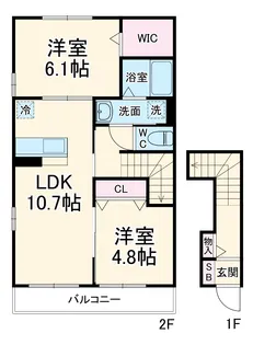CASA DATE A【2階】の間取り