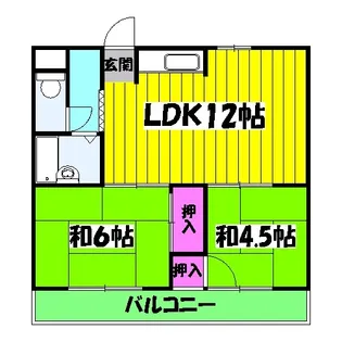 坂の久保サンシャイン【3C号室】の間取り