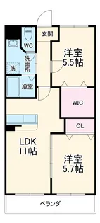リュミエール中園Ⅱ【301号室】の間取り