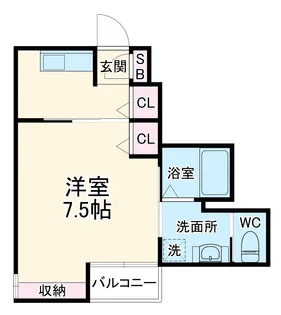メゾンドアサヒ【102号室】の間取り