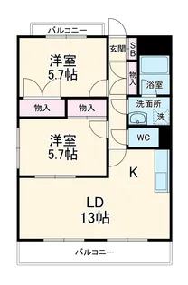 レージュウスイ【1階】の間取り