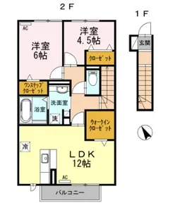 クレール緑丘【202号室】の間取り