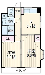 チェリーブロッサムつきみ野1【3階】の間取り
