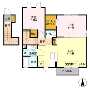 エバーグリーン A【2階】の間取り