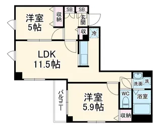 コンドミニオM【402号室】の間取り
