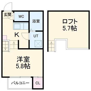 ルシエルメゾネット志賀本通【1階】の間取り