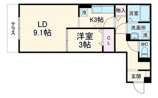 コリーヌヴェール日進【1階】の間取り
