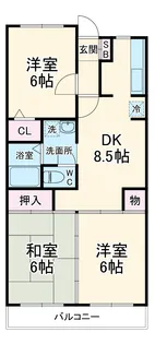 市川グリーンタウン第二ミズホ【3階】の間取り