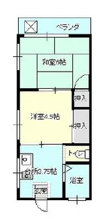 村松ハイツ【3階】の間取り