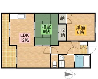コスモスB【202号室】の間取り