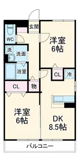 サニーウェル【303号室】の間取り