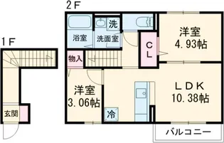 エクセリア北烏山【2階】の間取り