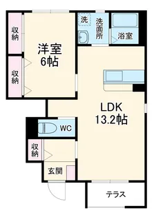 ユニヴァリィ コンフォート【1階】の間取り