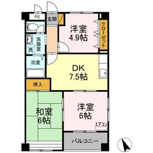 コモード【A203号室】の間取り