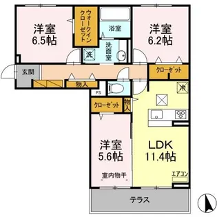 グリシーナ【1階】の間取り