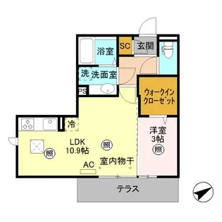 レジデンス リアン【105号室】の間取り