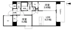 グランステディ城東中央【5階】の間取り