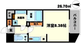 ドゥーエ江坂Ⅲ【14階】の間取り