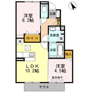 グレイス鶴が沢 A棟【1階】の間取り