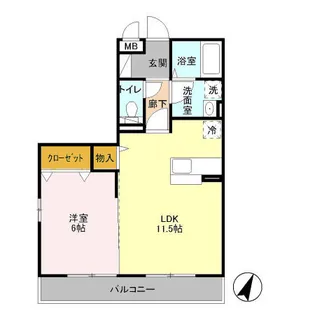 ベルフィーユ吾妻【2階】の間取り