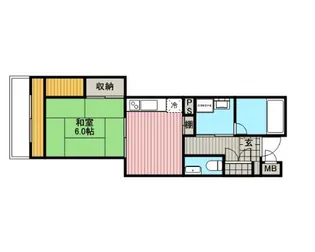 コーポカヤⅢ【202号室】の間取り