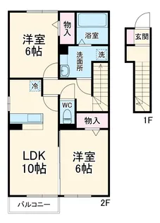 アパートメントコンブリオ【2階】の間取り