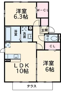 アムールⅡ【1階】の間取り