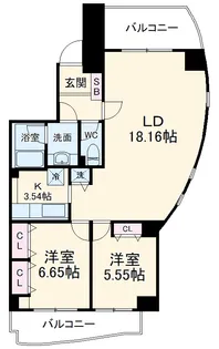 クイーンズ・パレス1【4階】の間取り