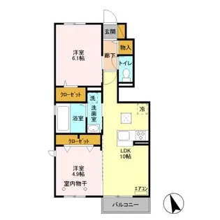 ポルトカリ【1階】の間取り