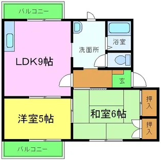 坂の久保ハイツD【2階】の間取り