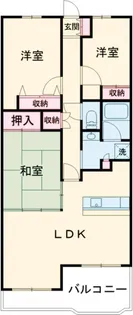 マロニエハイツ今泉【A407号室】の間取り