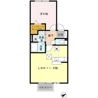 セジュール美川【1階】の間取り
