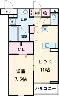 ヴァン・ヴェール鷹の台A【3階】の間取り