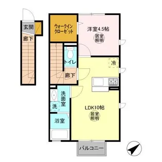 プリムール B【2階】の間取り