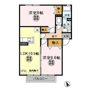 ロイヤルスクエア A【2階】の間取り