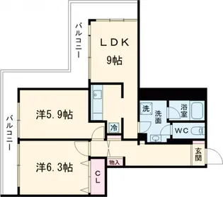 アルザブルータワー【1401号室】の間取り