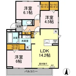UーDINE庄内緑地【301号室】の間取り