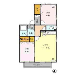 ミレニーHIRO【B-101号室】の間取り