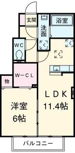 ハイツ春陽神明【1階】の間取り
