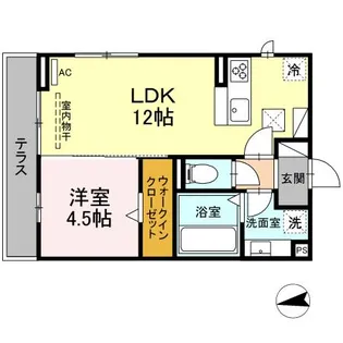D-square湊町【105号室】の間取り