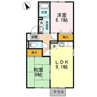 セジュール富貴ノ台【2階】の間取り