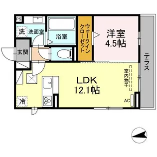 D-square湊町Ⅱ【1階】の間取り