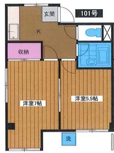 シャトー・二光【1階】の間取り