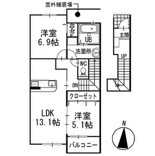 ラッフィナート【202号室】の間取り