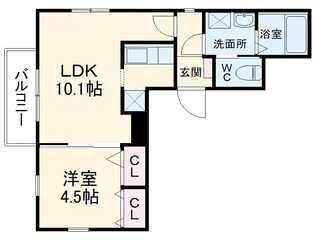 Sazan Stage【101号室】の間取り