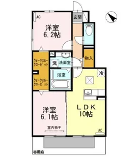 ミル ヴェールA【102号室】の間取り