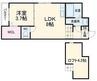 ミカーサ【2階】の間取り